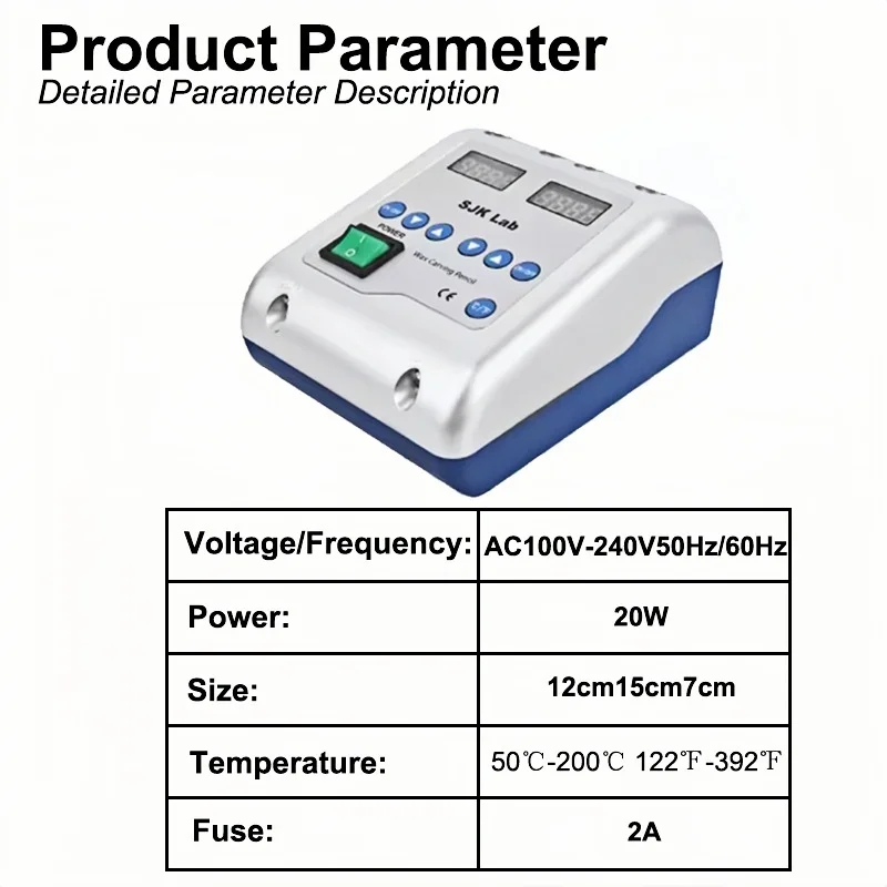Dental Lab Electric Waxer Wax Knife Carving Dental Lab Equipment Electric Waxer Carving Knife Contain 6 Wax Tips+2 Pens