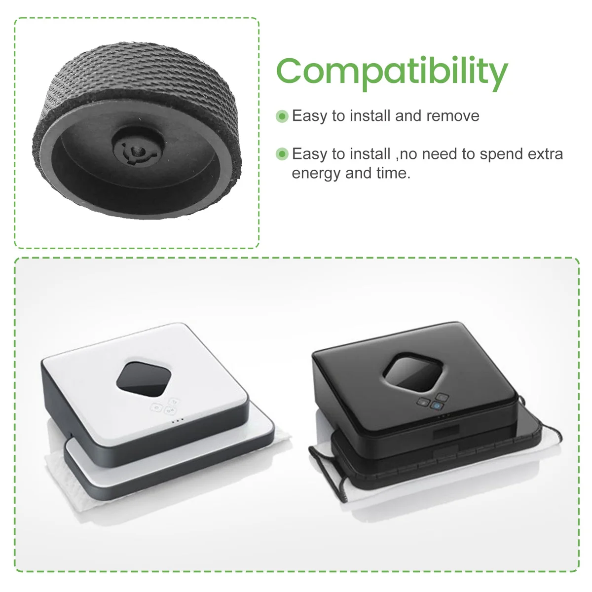 Sostituzione della pelle fetale della pelle della gomma della ruota 4pcs per iRobot braava 320 380 381 380T 390 390T Mint 4200 4205 5200 5200C