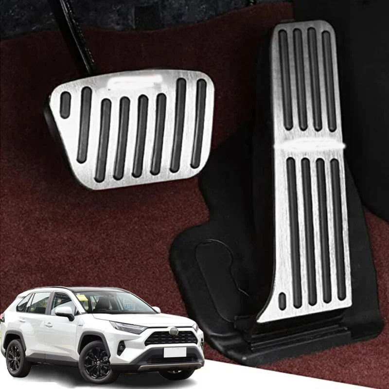 

For Toyota RAV4 2023 Car Foot Pedals Cover Gas Accelerator Brake Stainless Steel No Drilling Pedal Accessories