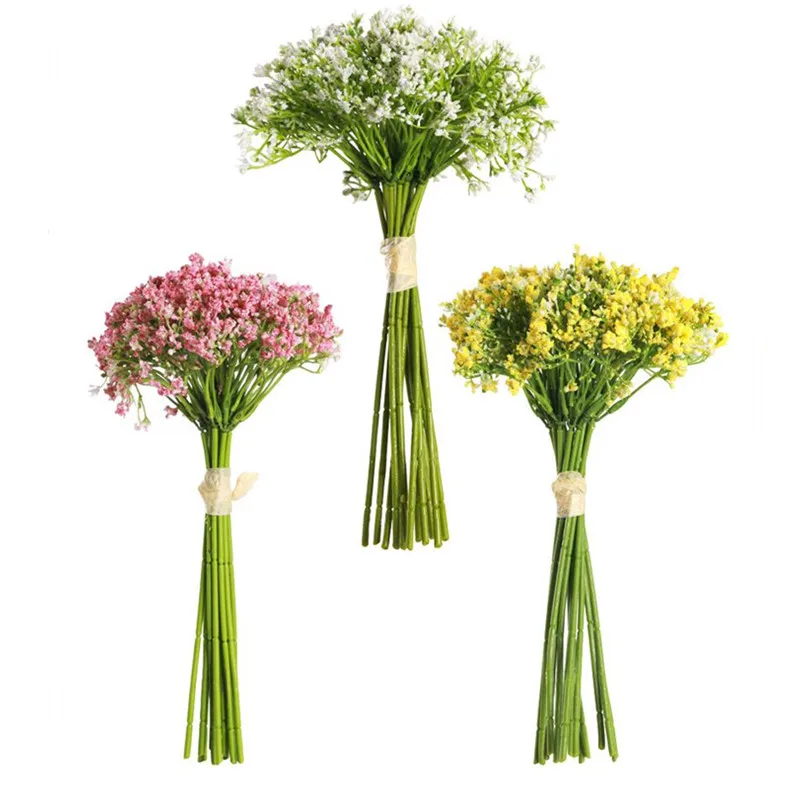 16pcs Artificial Flowers White Gypsophila Wedding Bridal Bouquet Babysbreath Artificial Flowers For Vase Table Decoration Floral - view 4