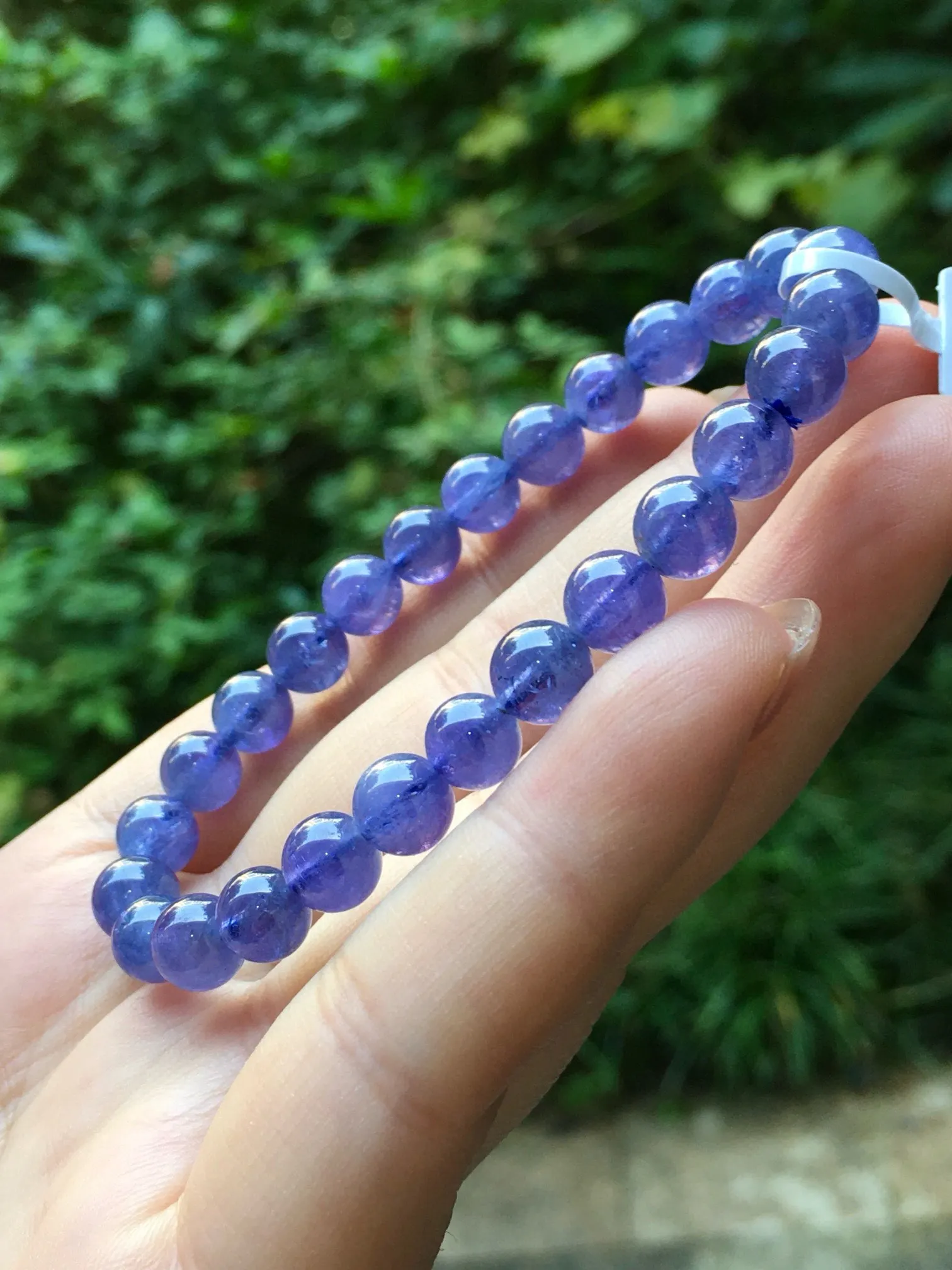 Natural Blue Tanzanite Clear Round Beads Bracelet 7mm Jewelry Tanzania Tanzanite Rare Stone Bangle AAAAAA