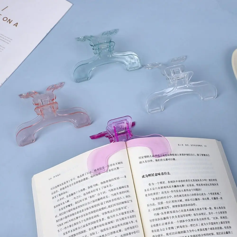 Easy To Read Fixed Book Clips Plastic 12° Transparent Book Holder Anti-slip Desktop Reading Stand for Stationery School Supplies