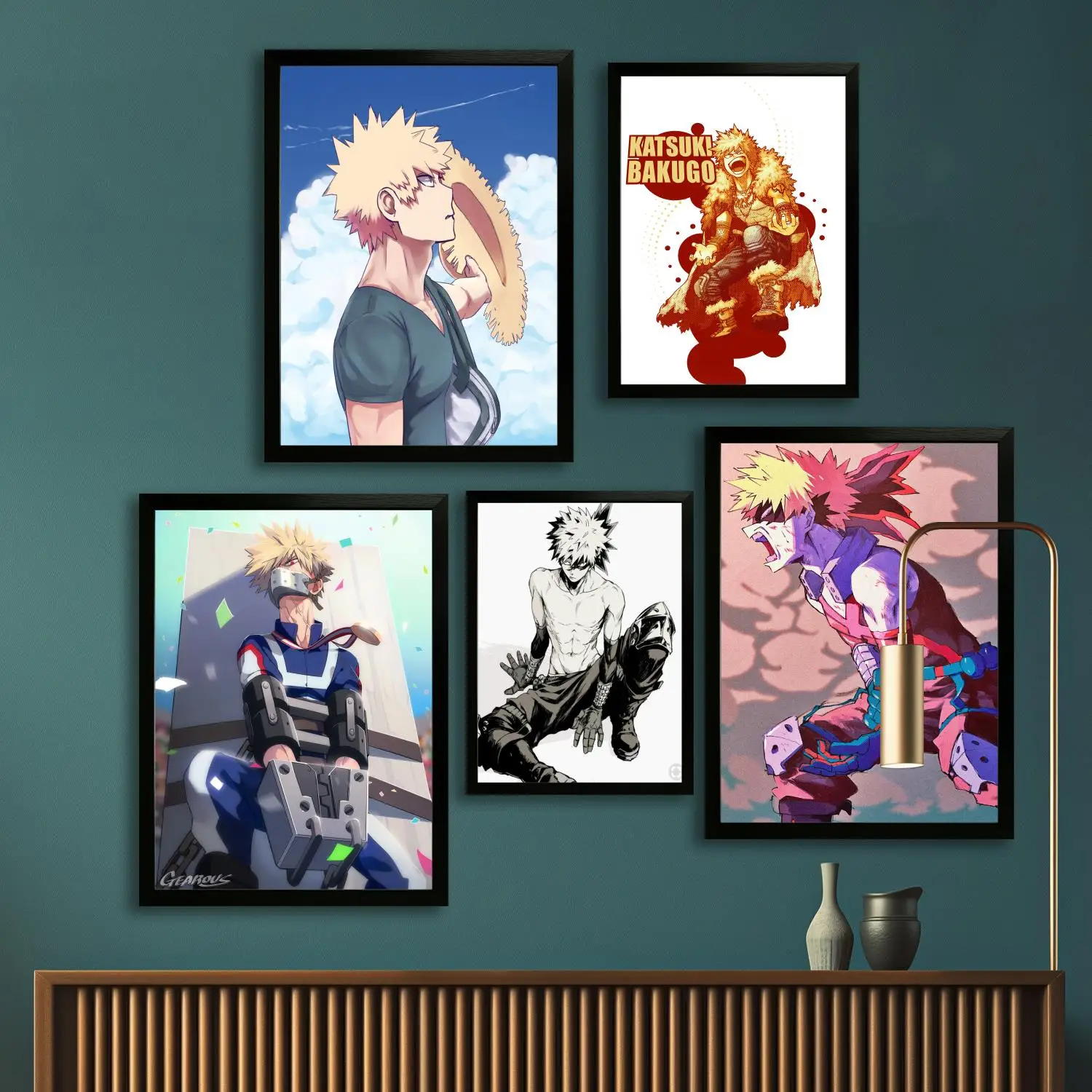 Bakugo katsuki anime lienzo póster artístico e arte de pared, impresión de imágenes, familia moderna, decoración de dormitorio, carteles, pintura decorativa