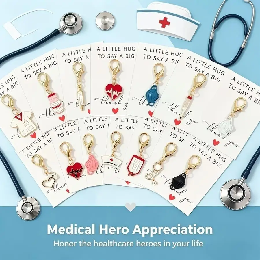 1/5/10/20/50/100pcs Pocket Hug Keychain Set, Medical-Themed Enamel Charms, Gift for Nurses and Doctors, Cute Bag Pendant, Dedica