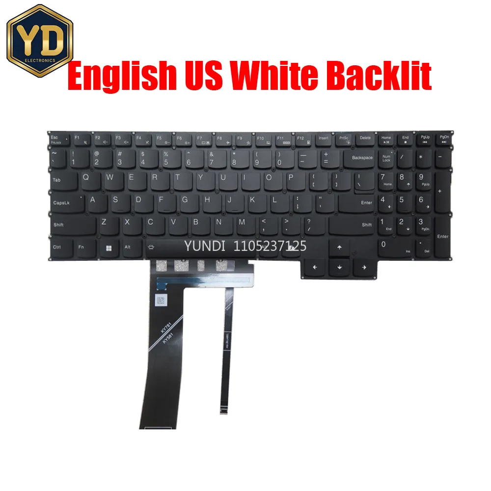 YD Laptop Keyboard For Lenovo For Legion Pro 7 16IRX9H 83DE English US With RGB Color Backlit Black New