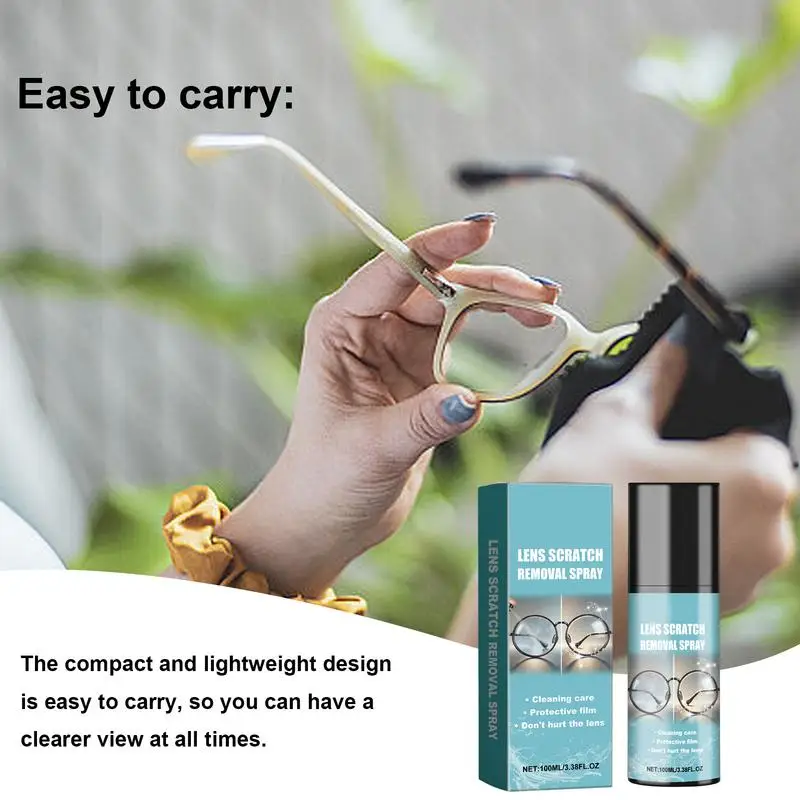 100ml Lens Scratch Removal Spray Multipurpose Glasses Care Liquid Glasses Lens Cleaning Solution Windshield Glass Repair