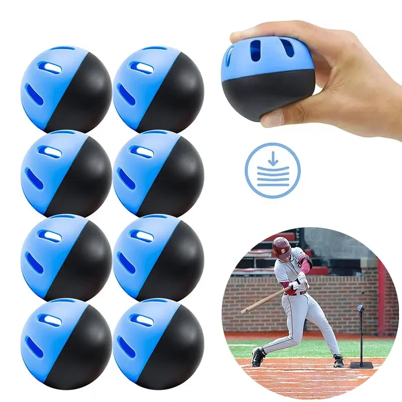 

12Pcs Baseballs Practice Balls Soft Ball Training EVA 74MM Hollow Airflow For Indoor Outdoor Lightweight Hitting Practice Ball