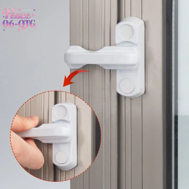 New Window Door Sash Lock Plastic Child Safe Security Window Door Sash Lock Safety Lever Handle Sweep Latch