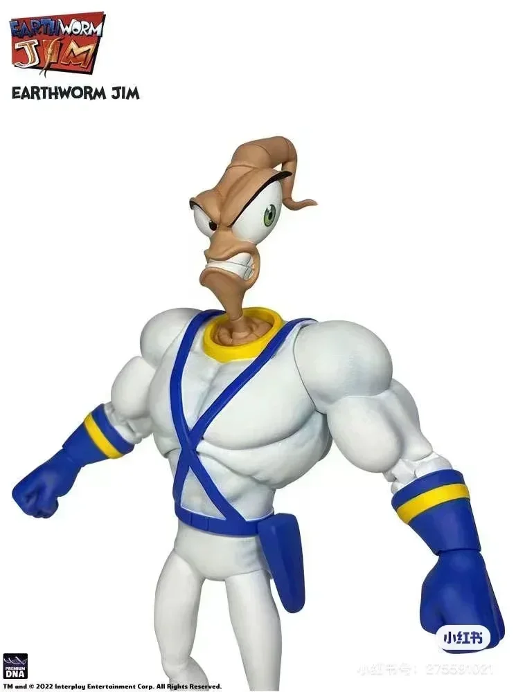 Original PDAN Action Figure Earthworm Jim Professor Monkey Body Bob Killer Goldfish Snot Worm Joint Movable Model Ornament Toy