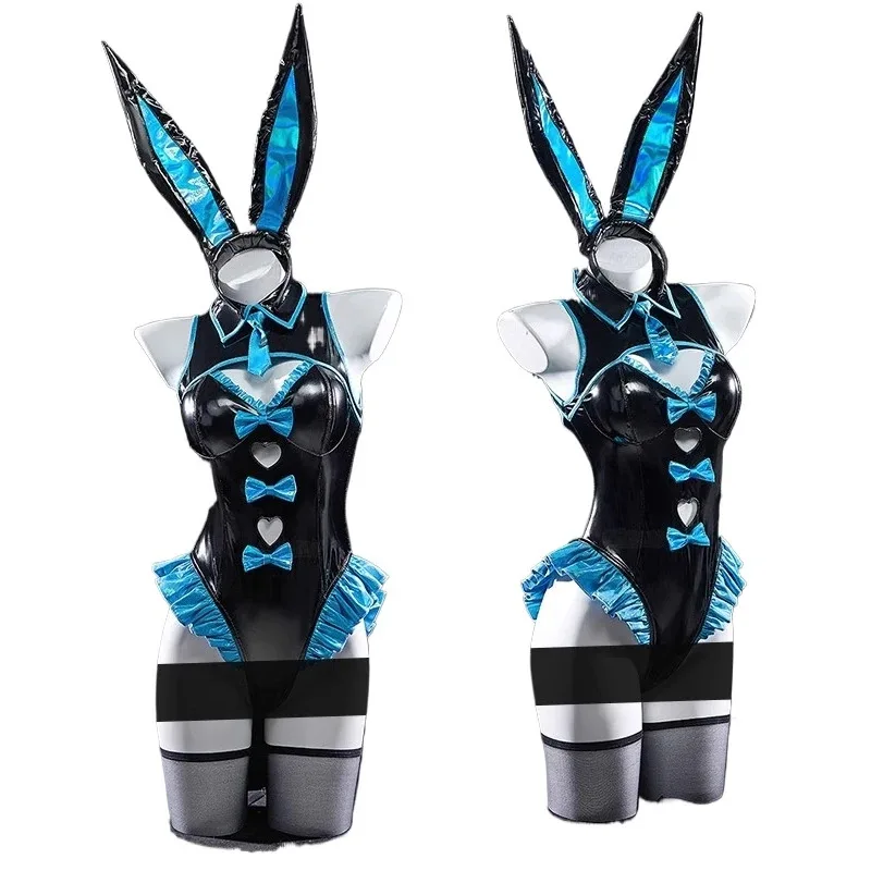 

Anime Bunny Girl Cosplay Costumes Women Sexy See Through Bodysuit Socks Suit Cute Rabbit Ears Uniform Halloween Carnival Clothes