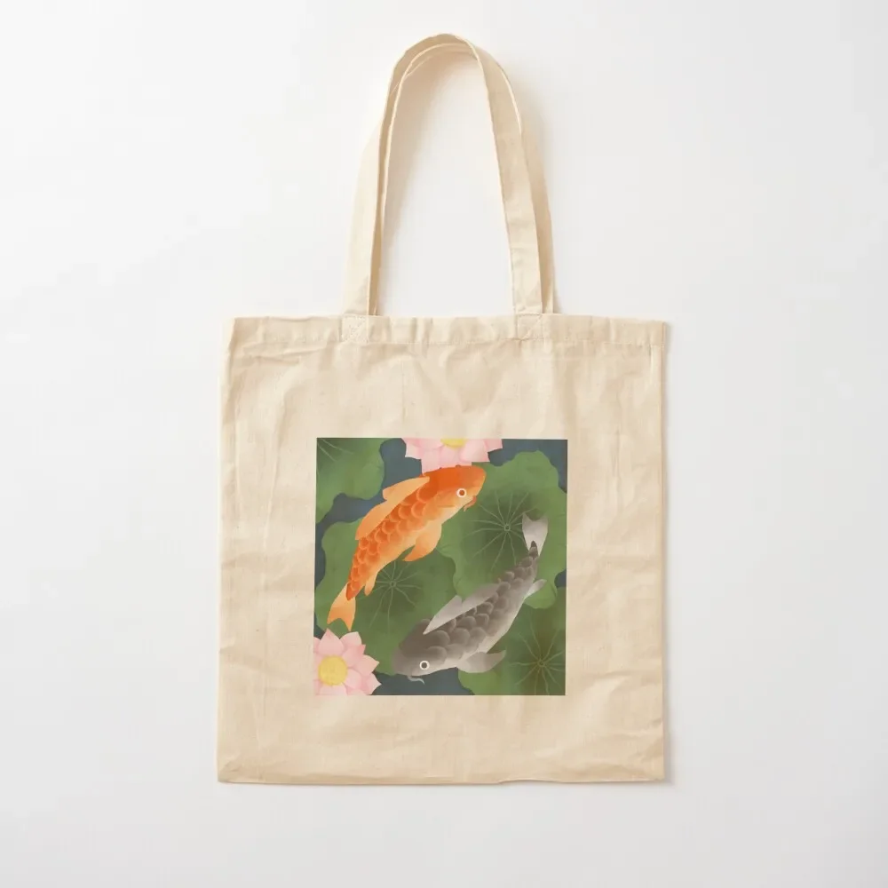 

Lotus Carp Tote Bag personalized tote bag cloth bag woman the tote cute pouch