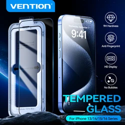 Vention HD Tempered Glass Screen Protector with Dust-Free Installation Tool Oleophobic Coating Film for iPhone 16 15 14 Pro Max