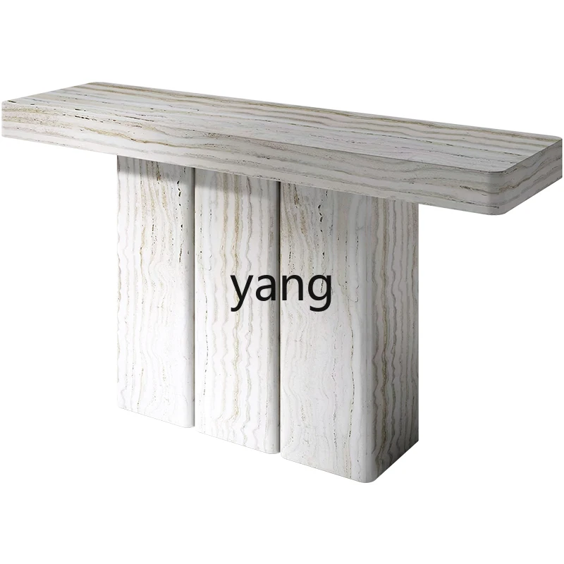 

ZL marble entrance table long counter against the wall into the home locker end view