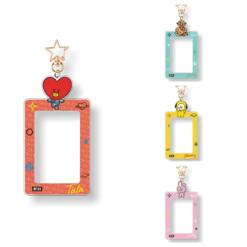 Anime dibujos animados BT21 COOKY CHIMMY cubierta de tarjeta acrílica creativa nueva foto cubierta de tarjeta de identificación mochila llavero colgante accesorios regalos