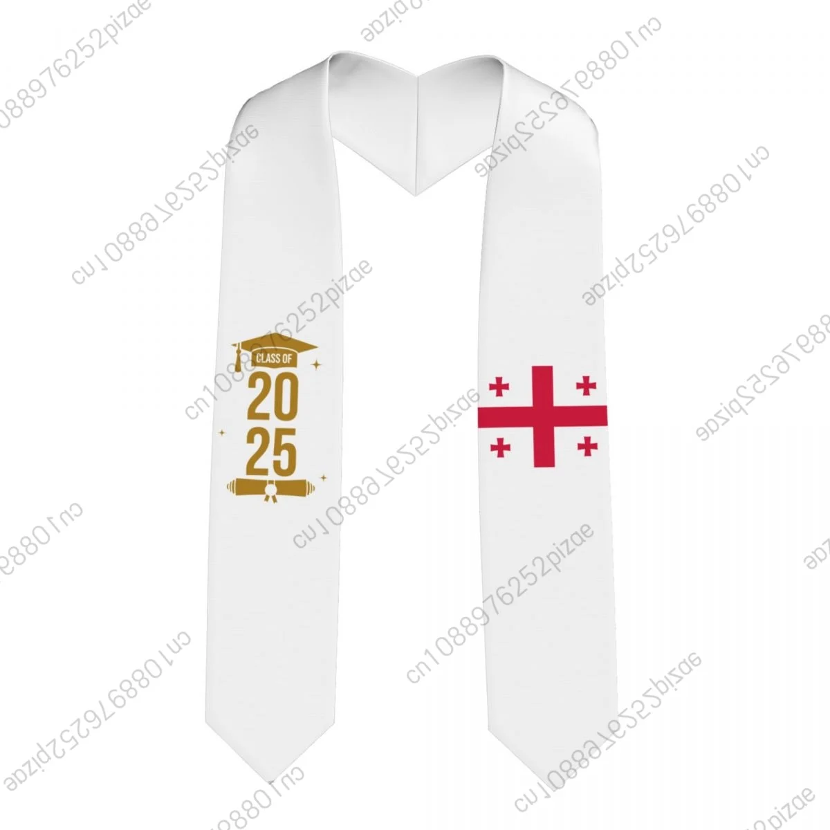 

New Georgia Flag Class Of 2025 183*13CM Graduation Stole Sash Scarf For International Students Proud