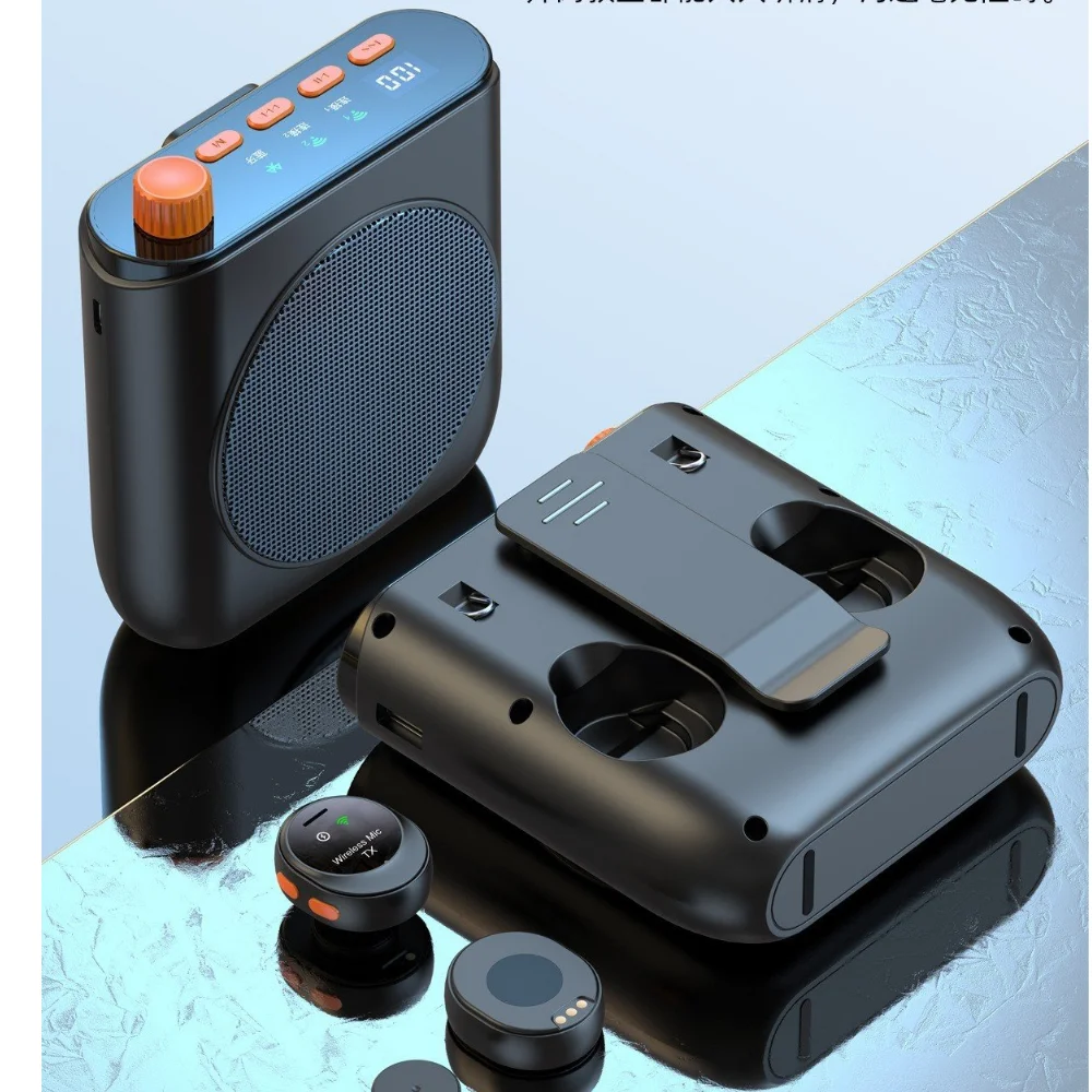 

Mini Voice Amplifier Megaphone - Rechargeable Portable PA System with Lapel Microphone