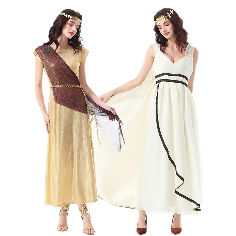 

Halloween Ancient Goddess Queen Costume Cosplay Masquerade Performance Roman Mythology Role-playing Women's Traditional Clothing