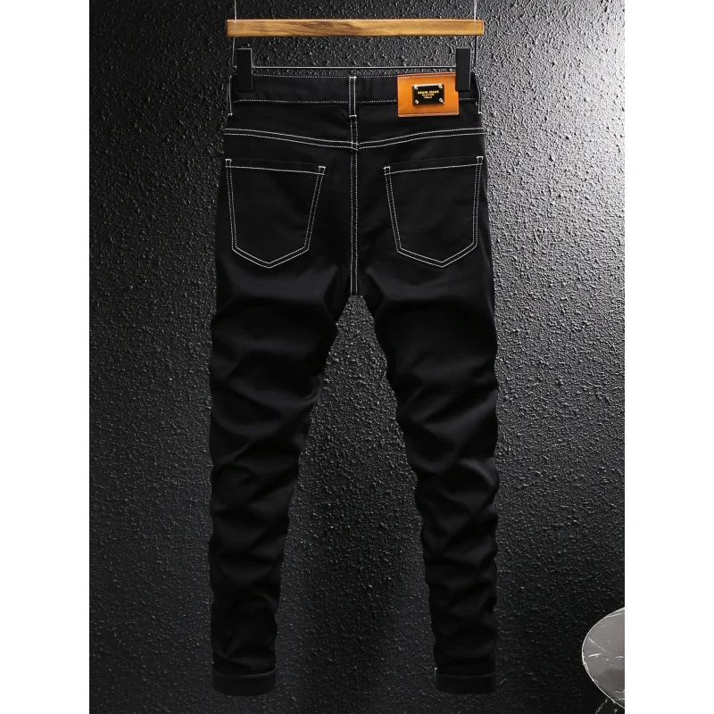 

Винтаж 2025Летняя новая молодежная универсальная повседневная мужская стираная модная эластичная зауженная рабочая одежда длинные брюки