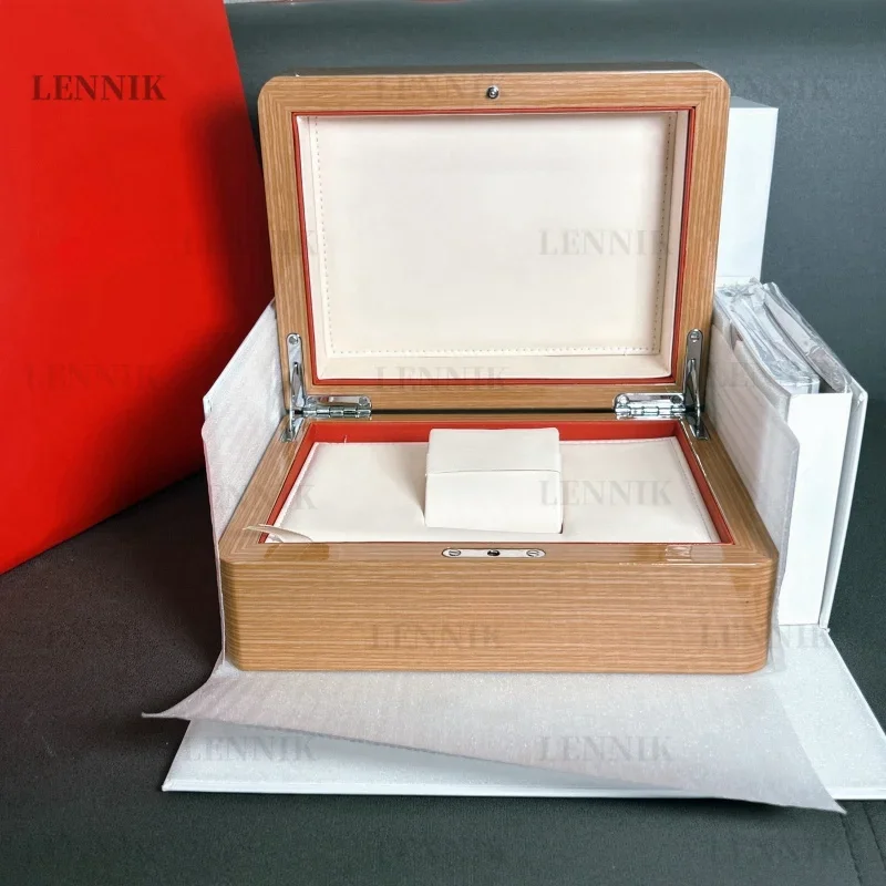 Customized Piano Lacquer OG Watch Box Original Wooden Gift Case Luxury Brand with Papers Card Can Customization LENNIK Watche