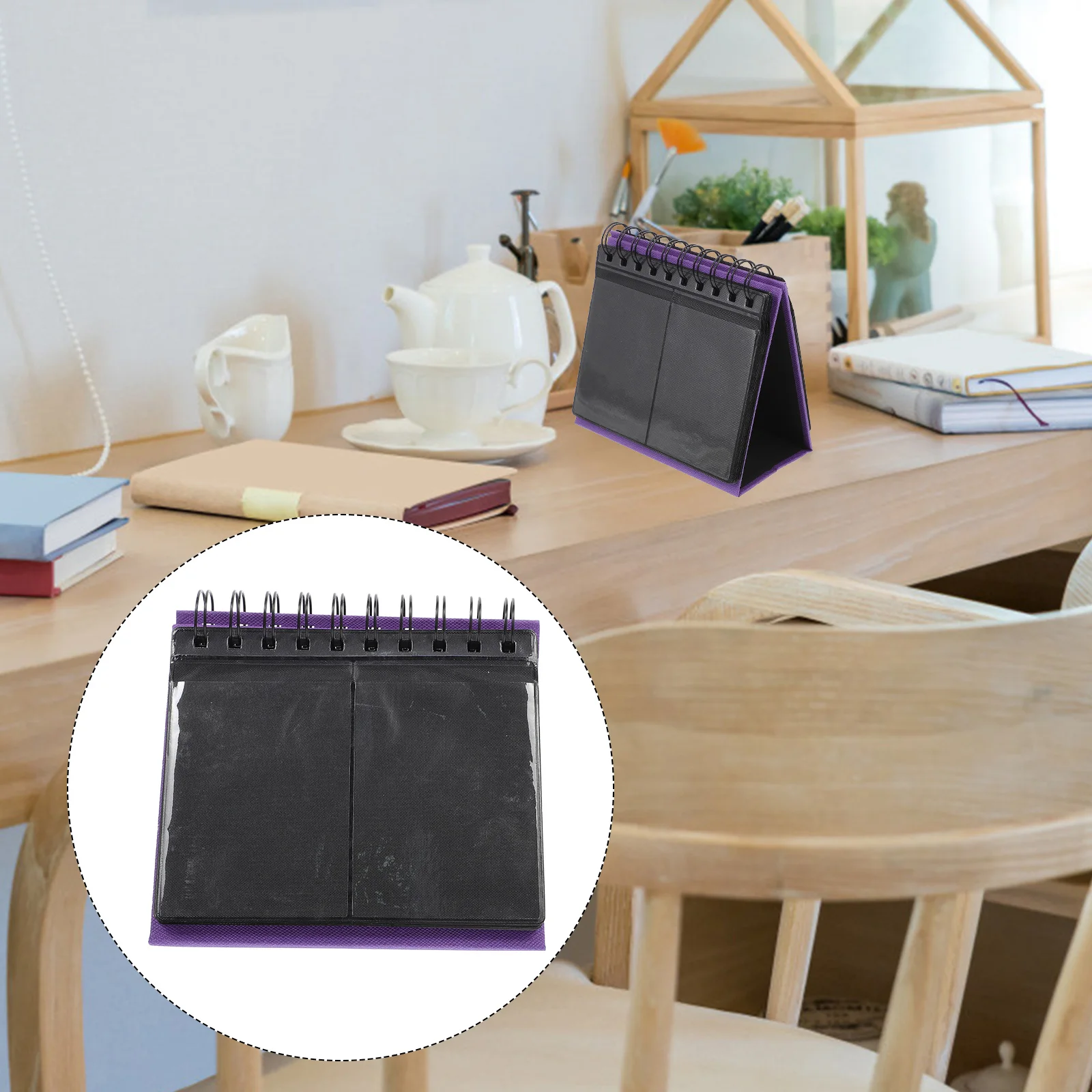 

Mini Photo Album Desk Holder Table Collection Picture Paper PVC Lightweight Storage Cards True Color Display Stylish