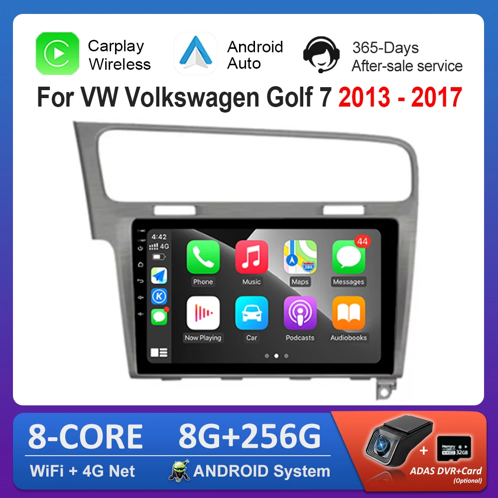 10'' Car Radio Multimedia Player Android System Carplay for VW Volkswagen Golf 7 2013 - 2017 2.5D Screen GPS Navi WiFi Bluetooth