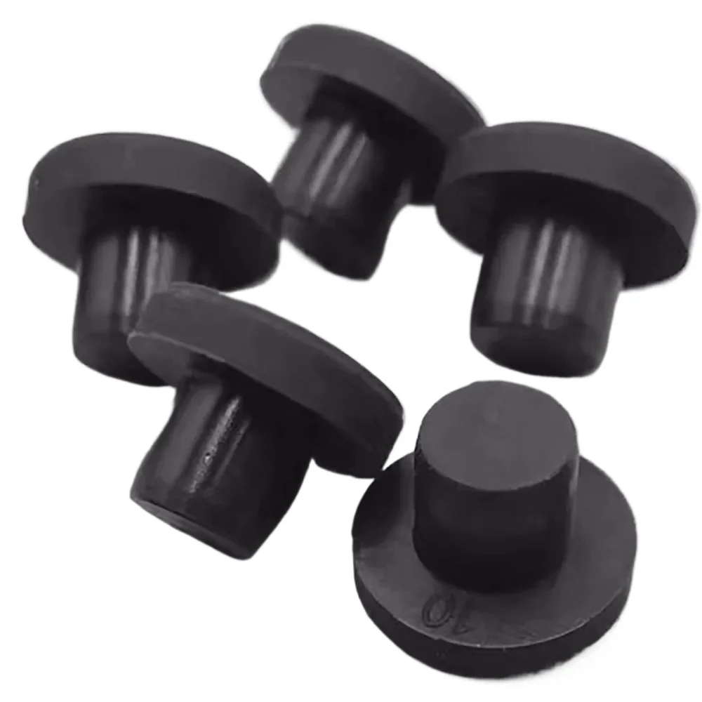 2.7-17mm T-type Hole Plug Cover Blanking End Caps Seal Bung Dust-proof Gasket Black Round Solid Silicone Rubber Seal Hole Plugs