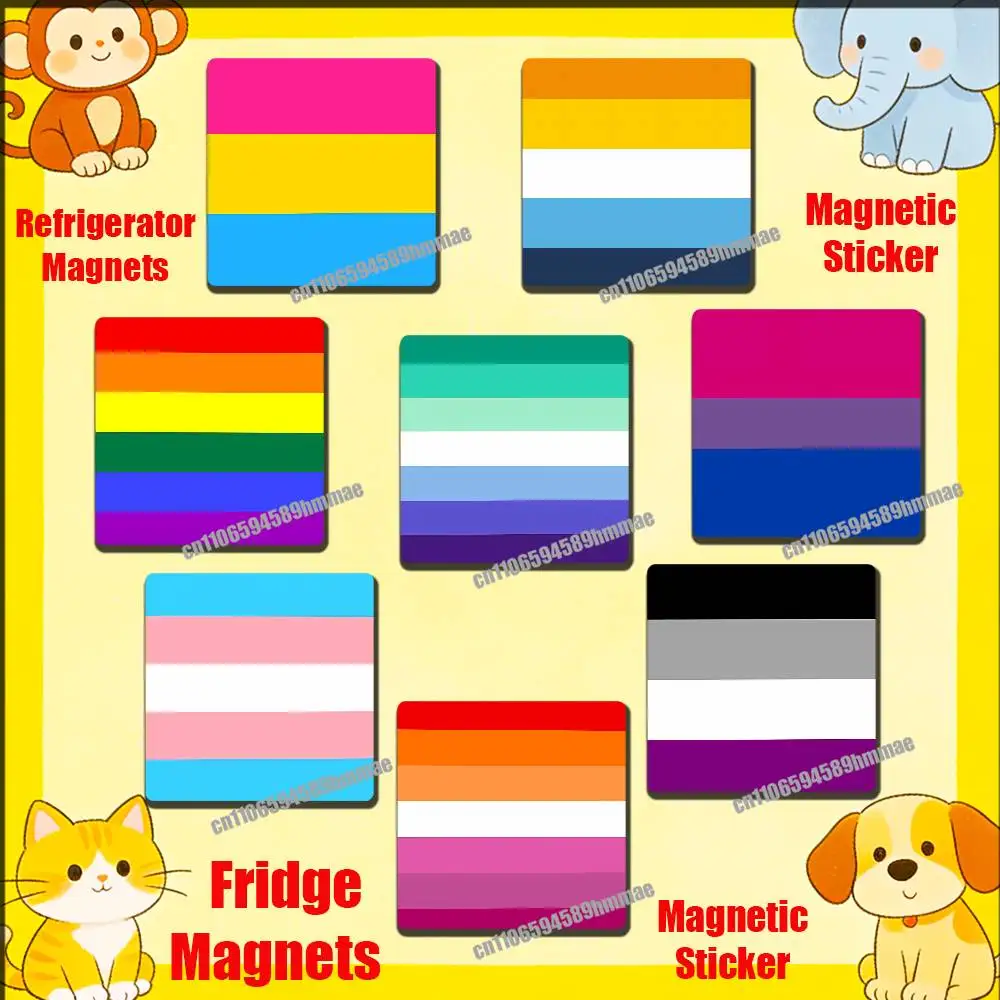 

For LGBT Rainbow Flag Gay Lesbian Bisexual Trans Pansexua Fridge Freezer Refrigerator Magnets Kitchen Cabinet Magnetic Sticker