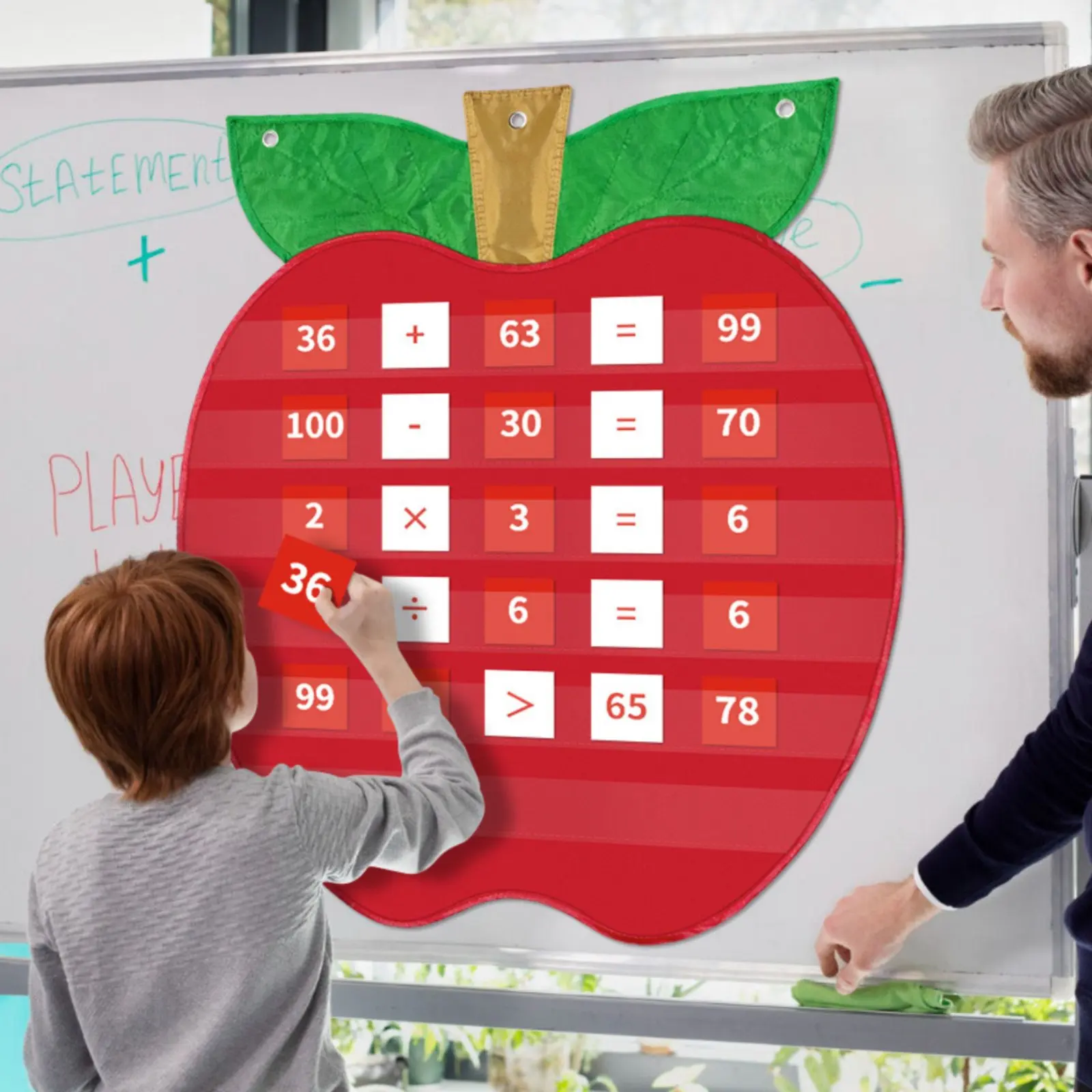 Fruit Pocket Chart Decorative Sentence Strip Pocket Chart Fruit Shaped Learning Board Long-Lasting Teaching Aid for Educators view 3