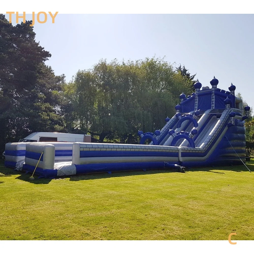 by ship to port, giant 46ft 14m Double lanes Inflatable Water Slide With Pool bouncy castle slip Slide for commercial rental