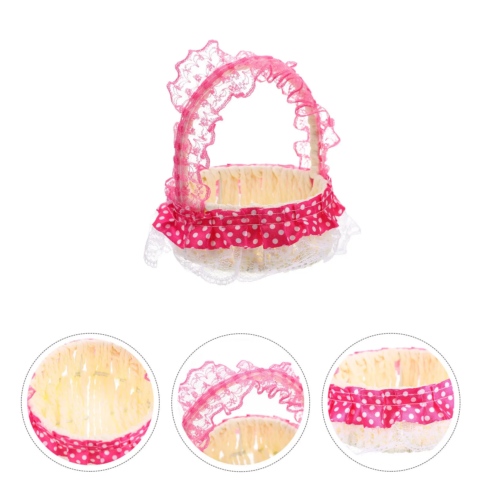 

Mini Woven Rattan Handheld Basket Premium Material Design Modern Farmhouse Decor Artificial Fresh Flowers Storage