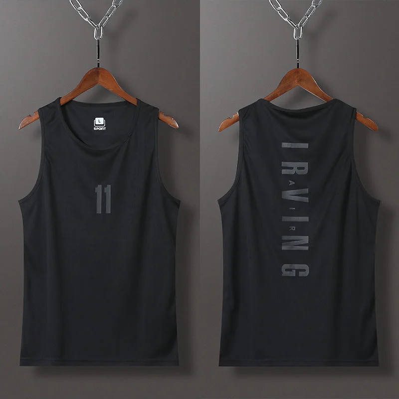 Men\'s fitness vest Basketball summer Breathable quick drying T-shirt sports wicks sweat loose training muscles