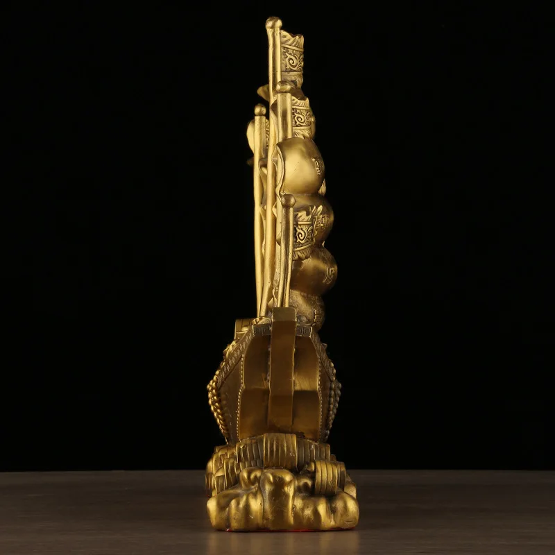 Brass Smooth Sailing Dragon Returning with Treasure Yuanbao Boat Home Living Room Office Ornament Wholesale