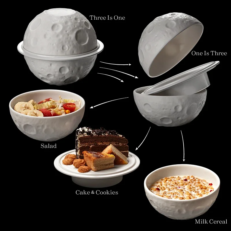 Planet Shaped Bowl Creative Tableware Household Breakfast Couple Bowl Set