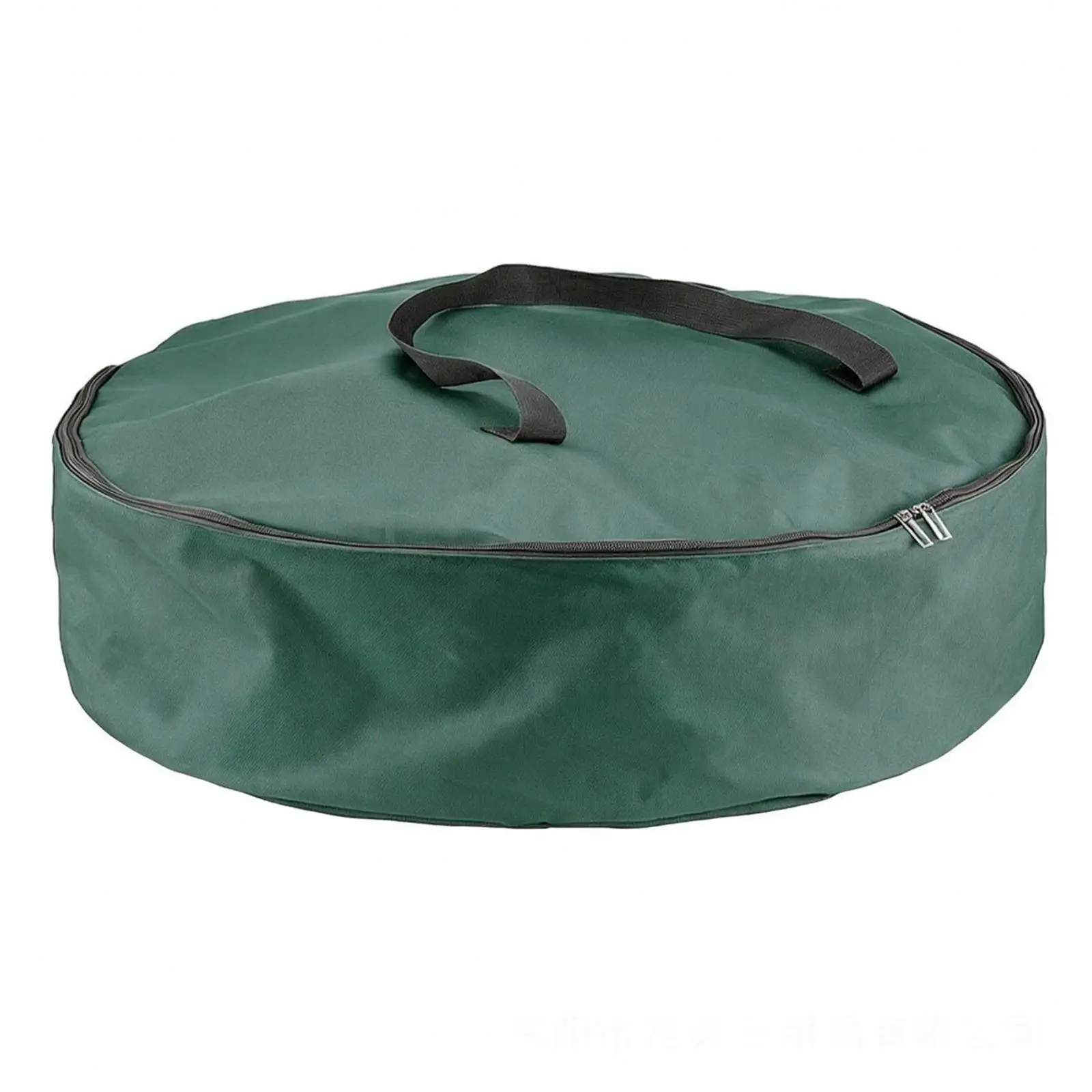Round Wreath Storage Cover Waterproof Oxford Cloth Bag for Christmas Decor with Dual Zipper Pulls and Reinforced Top Handle for