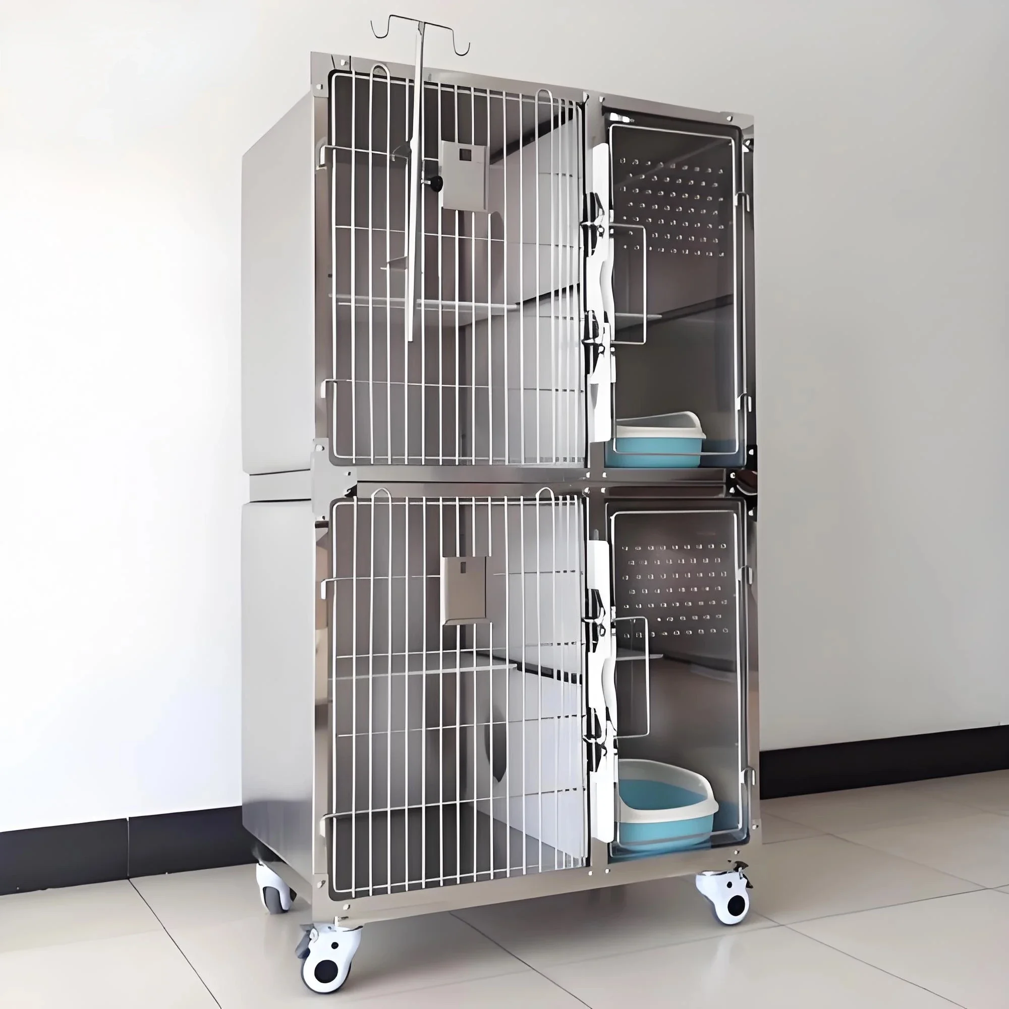 a forVeterinary cage 304 stainless steel combination dog cat animal cage pet clinic beauty shop pet cage