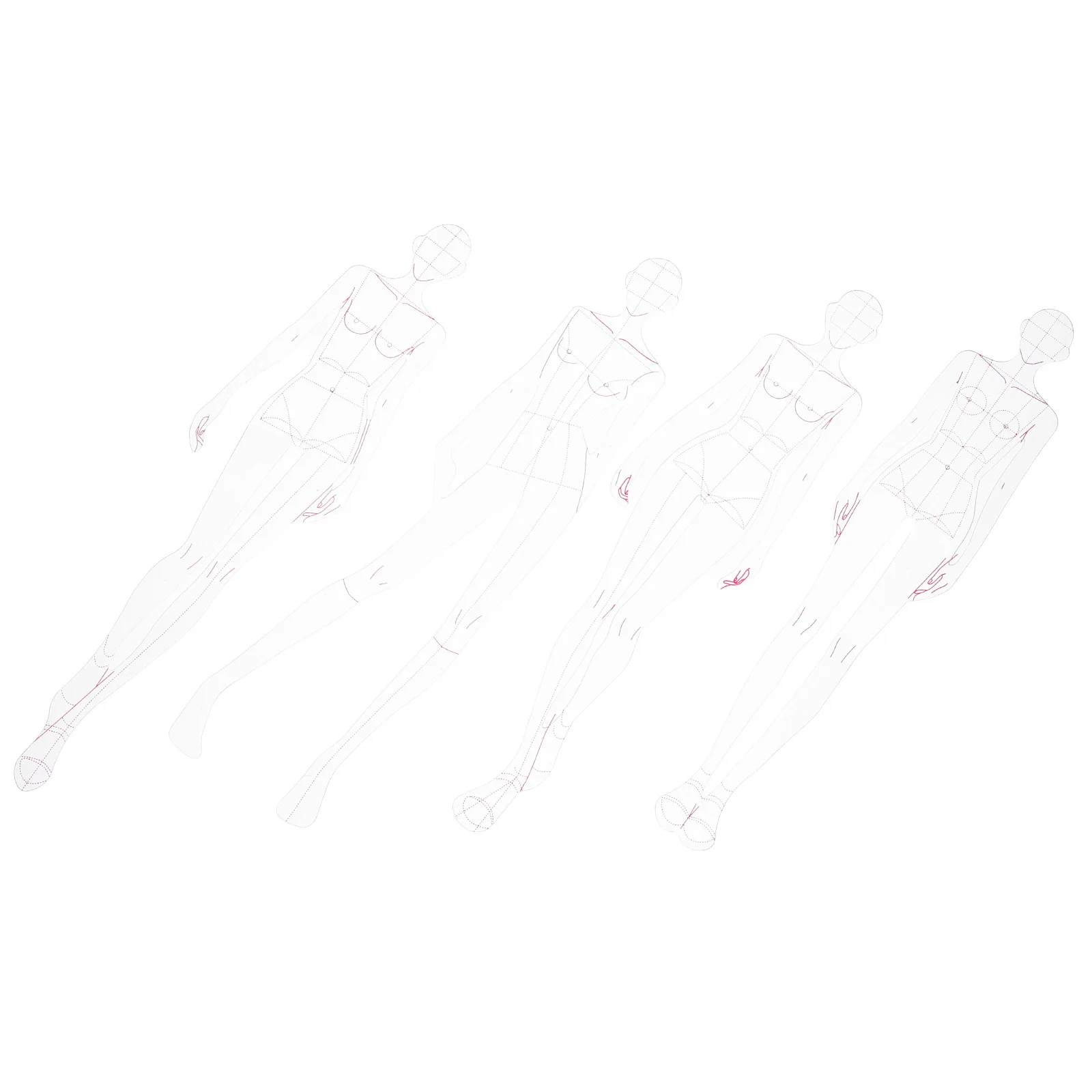 1 conjunto de régua de costura de precisão, modelo de desenho de figura feminina, plástico leve e durável para corte de design de roupas