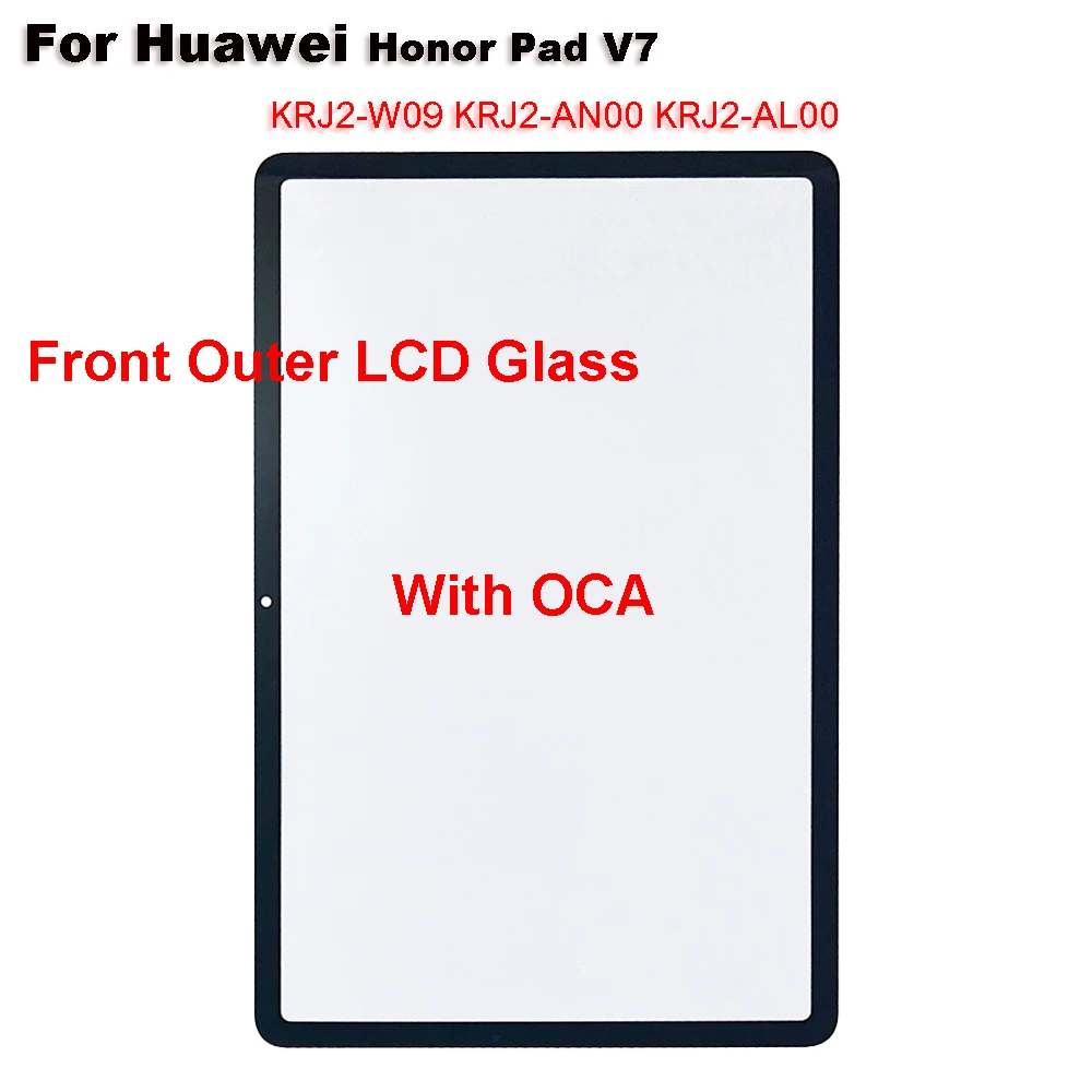 

For Huawei Honor Pad V7 10.4" KRJ2-W09 KRJ2-AN00 KRJ2-AL00 Touch Screen Panel Tablet Front Outer LCD Glass Lens With OCA