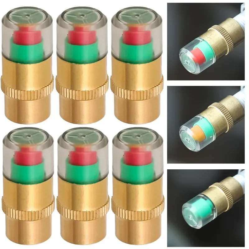 8/1pcs Car Truck Motorcycle Tire Pressure Monitoring Alarm Auto Tire Pressure Indicator Caps Tire Air Alert Cap Car Accessories