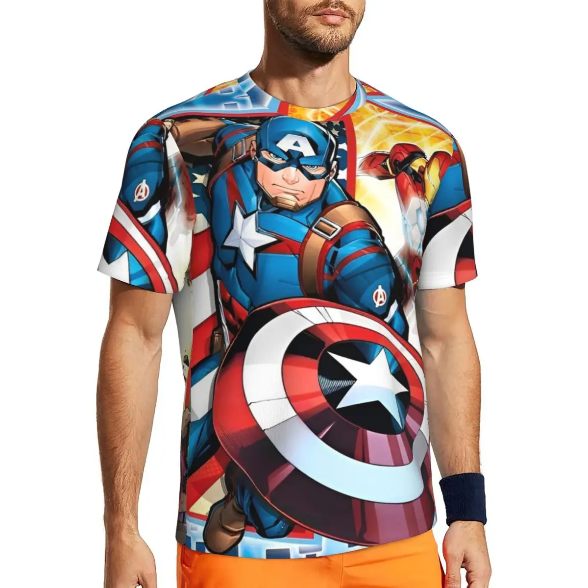 

Avengers Marvel Assemble Running T-Shirt Harajuku T Shirts Couple Y2K Basic Tshirt Beach Short-Sleeved Graphic Clothing