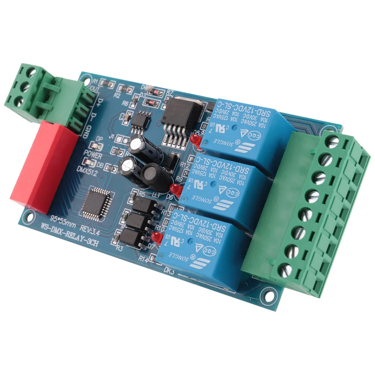 SALIDA DE RELÉ ABZV-3CH DMX 512, placa controladora LED Dmx512, decodificador LED DMX512, controlador de interruptor de relé