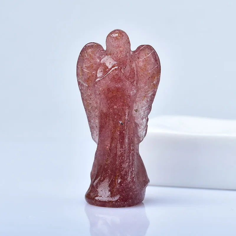 1PC Natural Crystal Angel Statue Raw Crystals Hand Carved Samll Girl Female Model Figurine Healing Quartz Home Decor DIY Gift