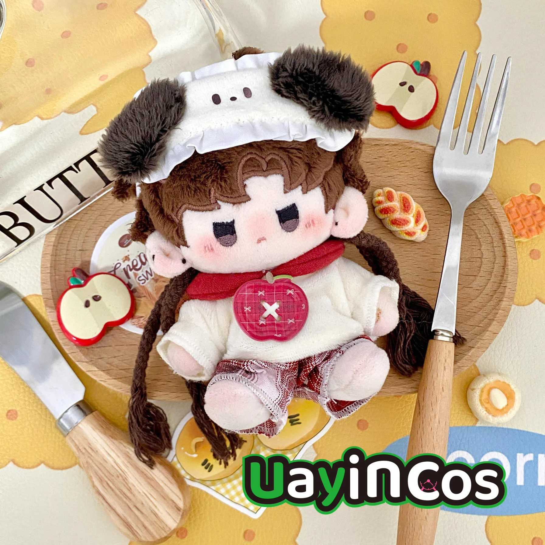 

10cm Doll Clothes Cute Casual Apple Puppy Pajamas Eye Patch Clothing Costume Suit Doll Accessories Anime Figure Game Toy Kids G