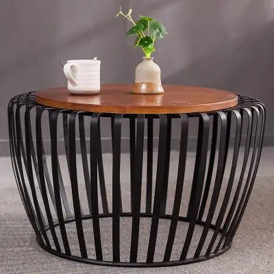 

&c Modern Iron Living Room Set with One Table and Two Chairs-Durable Design for Villa Use