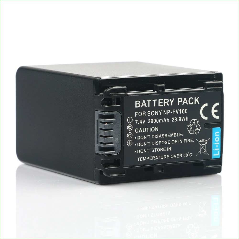 NP-FV100 NP FV100แบตเตอรี่3900MAh Batterie สำหรับ Sony HDR-CX485 HDR-CX510E HDR-CX540 HDR-CX550E HDR-CX560E HDR-CX570E