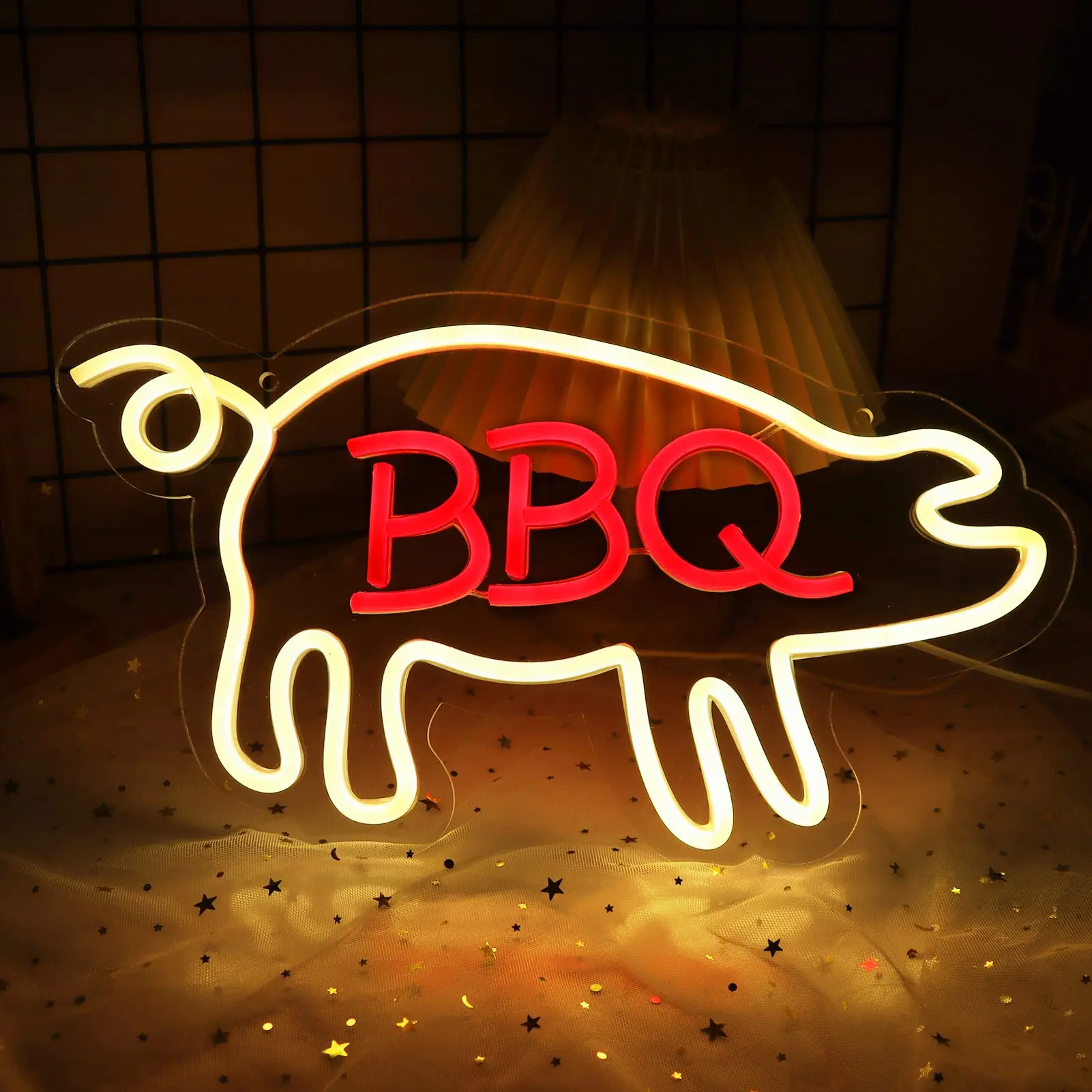 

BBQ Neon Signs for Wall Decor Neon Light for Bedroom Led Sign Suitable for Barbecue Restaurant Office Man Cave Beer Bar Pub