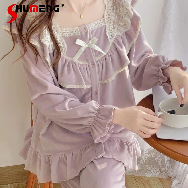 

Осенне-зимний комплект женской пижамы из вельвета: новый утепленный домашний костюм в стиле принцессы, японские пижамы для сна