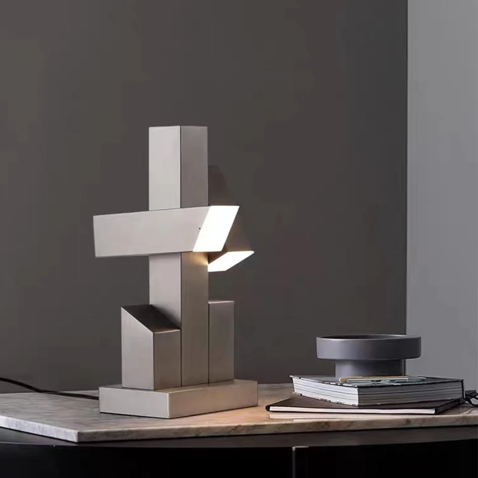 Desk Lamp High Quality Living Room Study Creative Stainless Steel Aluminum Alloy Metal Atmosphere Light Emitting Diode