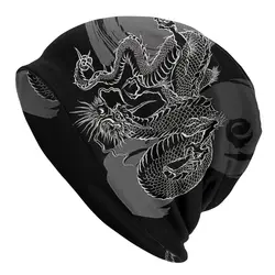 Japanese Dragon Art Tattoo Skullies Beanies Caps Japanese Dragon Thin Hat Autumn Spring Bonnet Hats Men Women's Unisex Ski Cap