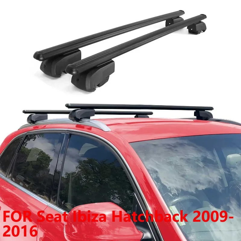 

Lockable Roof Rack Cross Bars for Seat Ibiza Hatchback 2009-2016 Black