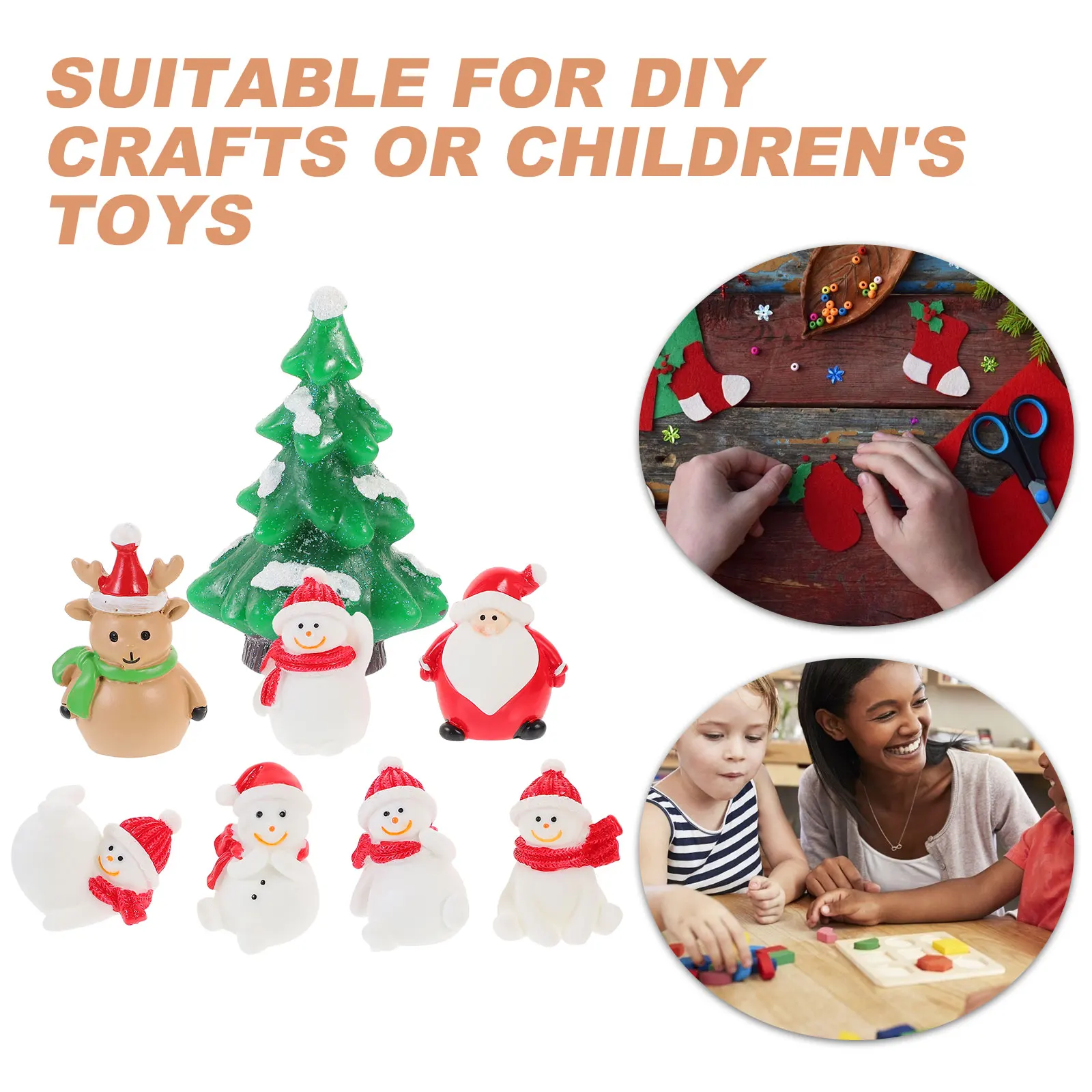 

8pcs Mini Snowman Decorations Christmas Micro Landscape Ornaments Diy Home Party Xmas Tree Accessories Tiny Figurines For House